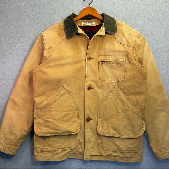 L.L. Bean Other - L.L. Bean Men’s Barn Jacket Canvas Wool Lined Corduroy Collar Size M USA